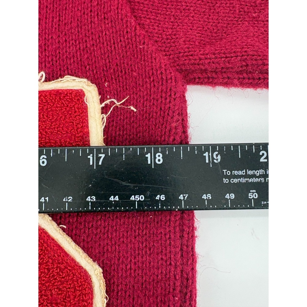 Vintage Letterman Cardigan Sweater Red Wool Chenille "S" Patch Varsity S - Picture 8 of 10